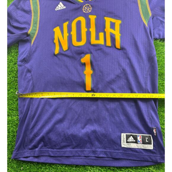 Adidas NBA Swingman NOLA 1 Jersey Men’s L Purple New Orleans Pelicans Mardi Gras - Picture 7 of 9